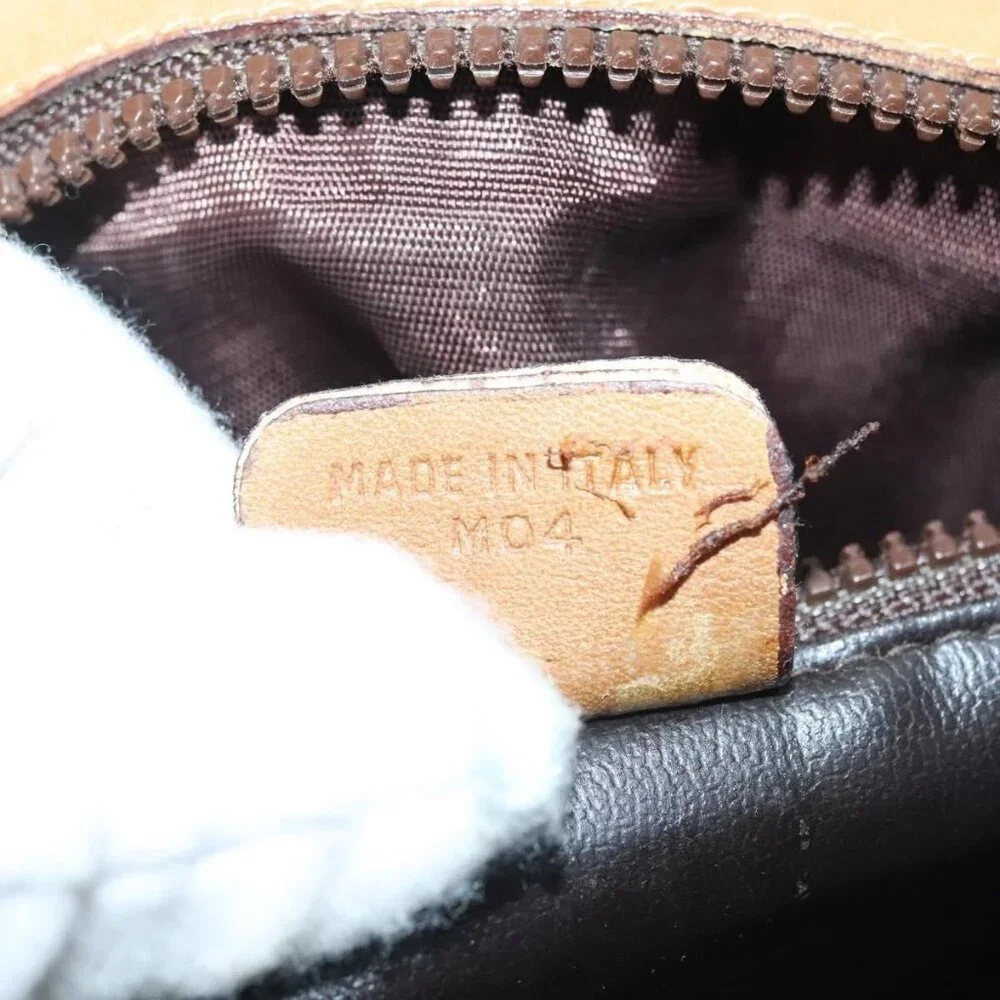 Authentic CELINE Macadam Canvas Shoulder Bag PVC Beige Gold - Picture 4 of 16